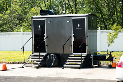 up scale porta potty out doors